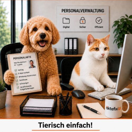 Digitale Personalakte 2027 tierisch einfach - AKTEFIX steht für einfache Software Bedienung und sehr geringen Schulungsaufwand
